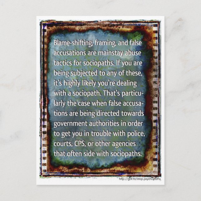 Falskt vykort för anklagelser (Framsida)