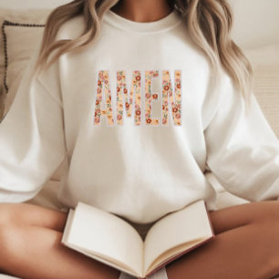 Falsstygnad blomster- ”Amen” kristen sweatshirt T Shirt