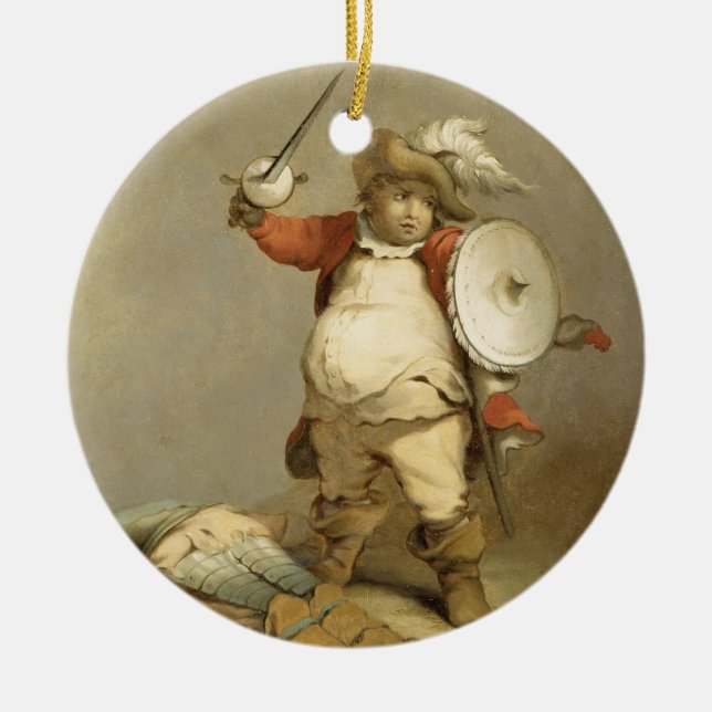 Falstaff med förkroppsliga av Hotspur, c.1786 Julgransprydnad Keramik (Framsidan)