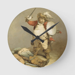 Falstaff med förkroppsliga av Hotspur, c.1786 Rund Klocka