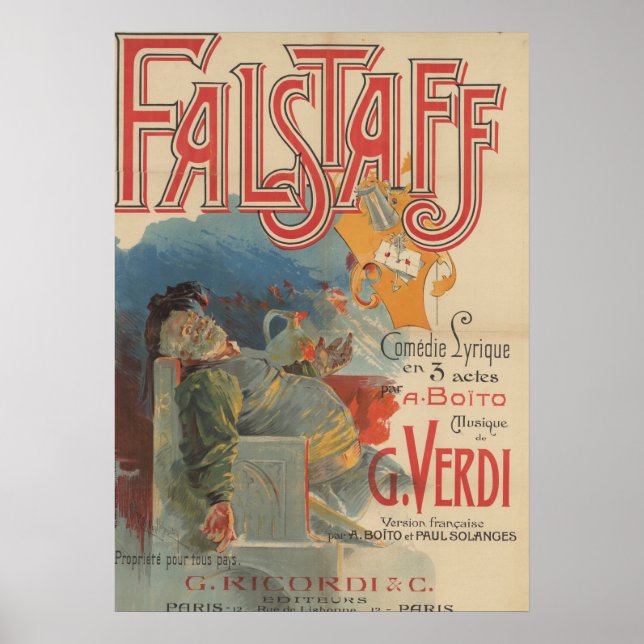 Falstaff opera poster (Paris première 1894) (Framsidan)