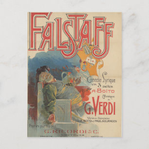 Falstaff opera poster (Paris première 1894) Vykort