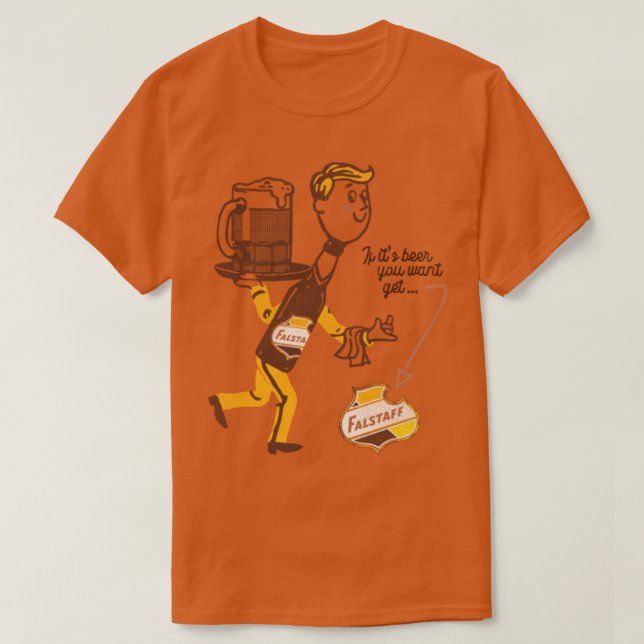 Falstaff Retro Defunct Beer Man T Shirt (Design framsida)