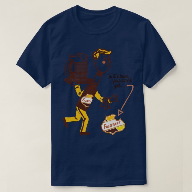 Falstaff Retro Defunct Beer Man T Shirt (Design framsida)