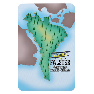 Falster ön Danmark reseaffisch. Magnet