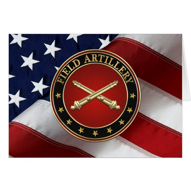 Fält Artillery Gren Insignia Speciell Edition Hälsningskort (Framsidan Horizontal)