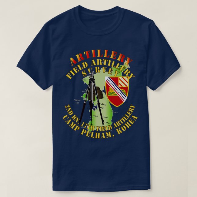 Fält Artillery Survey 2nd Bn 17th FA Camp Pelham T Shirt (Design framsida)