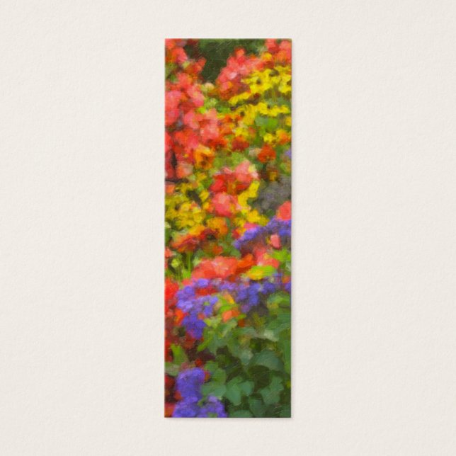 Fält av blommabokmärken litet visitkort (Framsidan)
