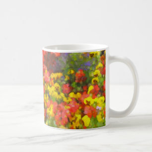 Fält av blommamuggen kaffemugg
