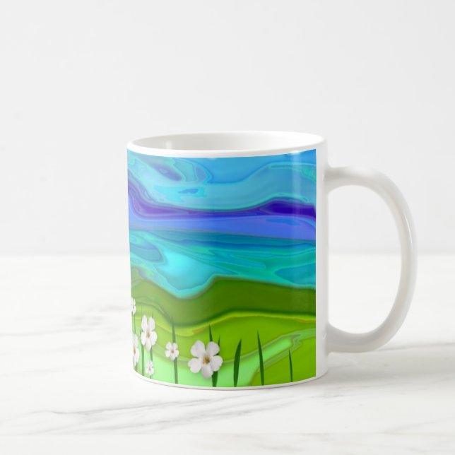 Fält av blommor kaffemugg (Höger)