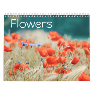 Fält av blommor kalender