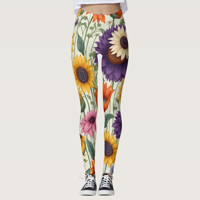 Fält av blommor leggings (Framsida)