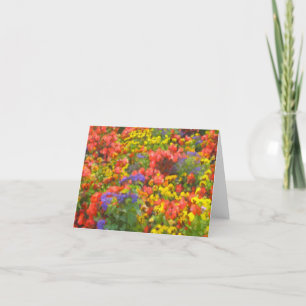 Fält av blommor noterar kortet kort