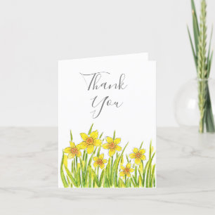 Fält av Daffodils Tack Kort