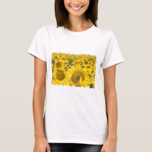 Fält av den inpassade T-tröja för solrosdamer T Shirt