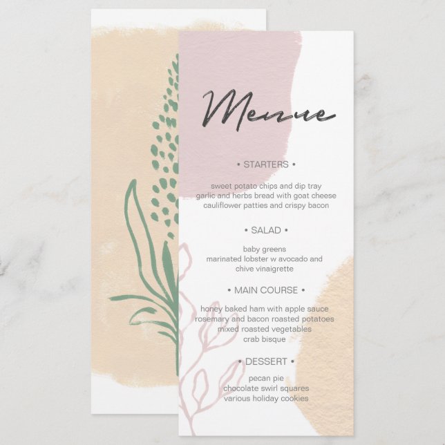 Fält av Dreams ⎥ Bröllop-inbjudan på menyn Middag Inbjudningar (Fram/baksida)