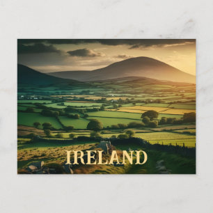 Fält av Grönt Irland vykort