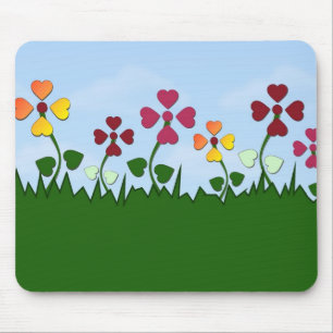 Fält av hjärta blommar Mousepad Musmatta