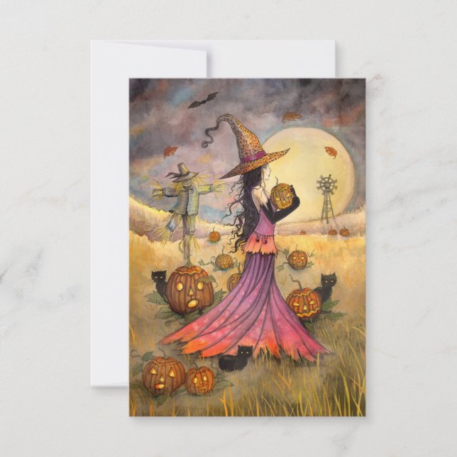 Fält av Ocober Fantasy with Halloween Art Art Kort (Framsida)