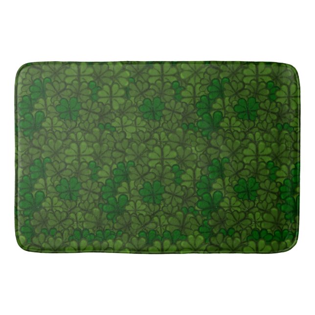 Fält av Shamrocks Digital konst Mönster St Patrick Badrumsmatta (Framsidan)