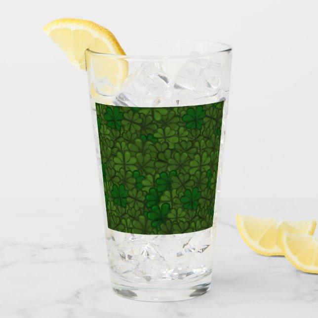 Fält av Shamrocks Digital konst Mönster St Patrick Glaskopp (Framsida Ice)