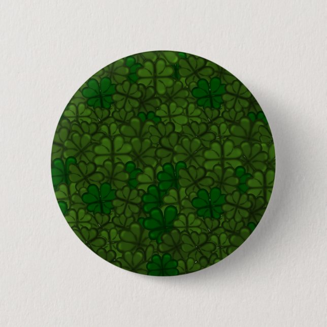 Fält av Shamrocks Digital konst Mönster St Patrick Knapp (Framsida)