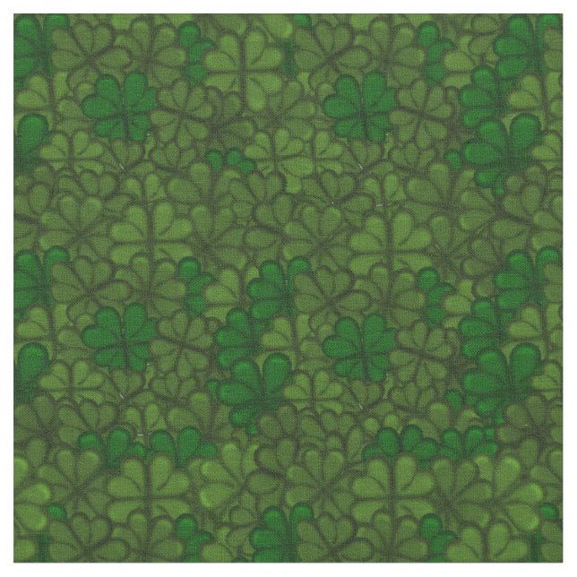 Fält av Shamrocks Digital konst Mönster St Patrick Tyg (Närbild)