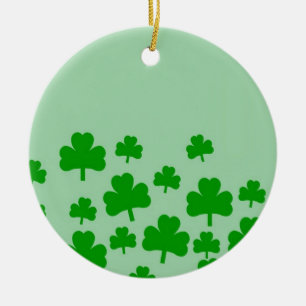 Fält av Shamrocksprydnaden Julgransprydnad Keramik