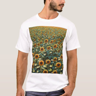 Fält av solblommor t shirt