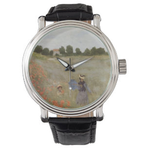 Fält av vallmor Claude Monet Armbandsur