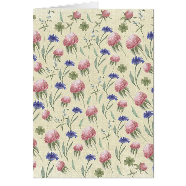 Fält av vild blommor hälsningskort (Framsidan)