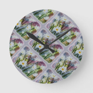 FÄLT AV VITA DAISY CLOCK RUND KLOCKA