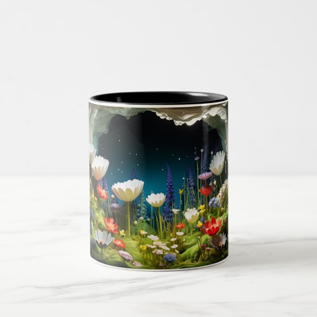 Fält av Wildblommor 3D Två-Tonad Mugg (Center)