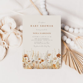 Fält Baby Shower för hösten Wildblomma Inbjudningar