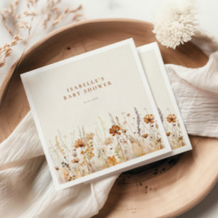 Fält Baby Shower för hösten Wildblomma Pappersservett