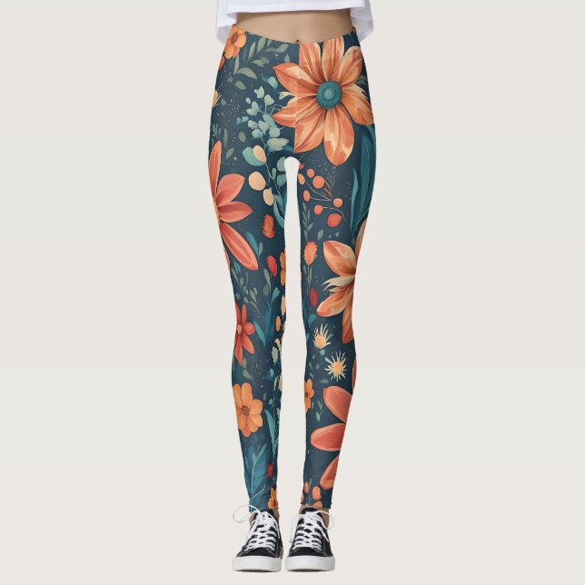 Fält blommor, vacker vår art. leggings (Framsida)