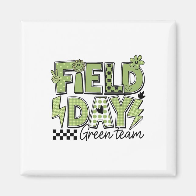 Fält Dag Grön Lag Färg Fält Tur Lag Spel Co Magnet (Framsidan)