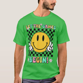 Fält Dag Låt Lekarna Börja Retro Fältutflykt Kul T Shirt