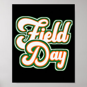 fält dag orange fält dag leker vuxnor lärare poster