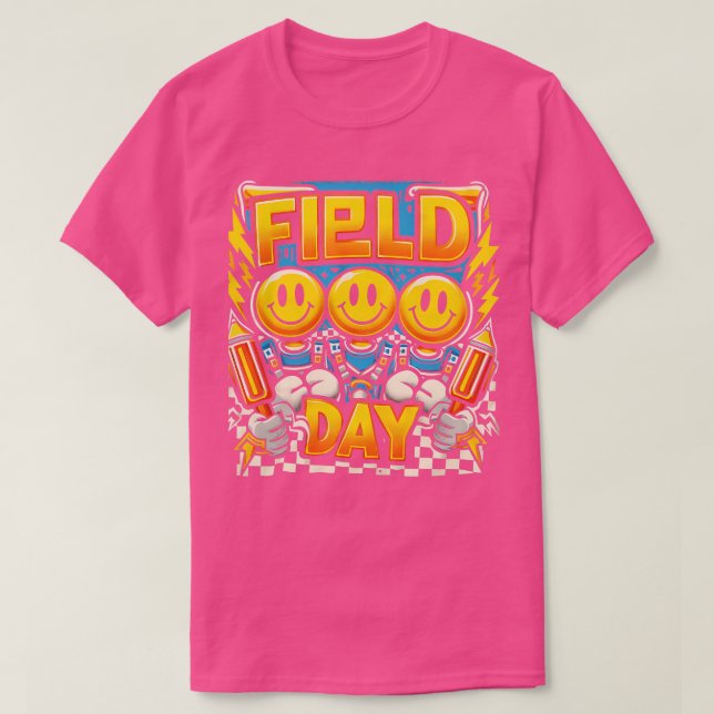 Fält-dagen Fält-dagen 2024 checkad speldag - slut  T Shirt (Design framsida)