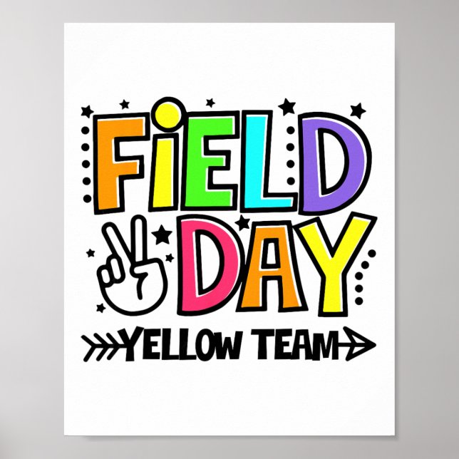Fält Dagen Gul Lag Roligt För Lärare Barn Fält Poster (Framsidan)