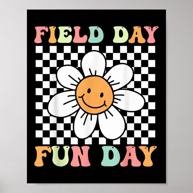 Fält-dagen Roligt-dag Ansikte Lärare Kids Fält Da Poster (Framsidan)
