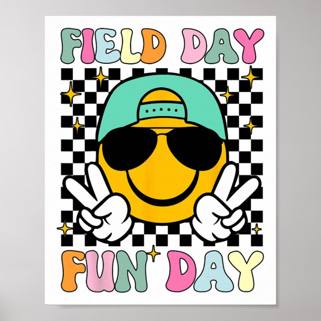 Fält Dags Rolig Dag Leende Ansikte Lärare Barn Fäl Poster (Framsidan)