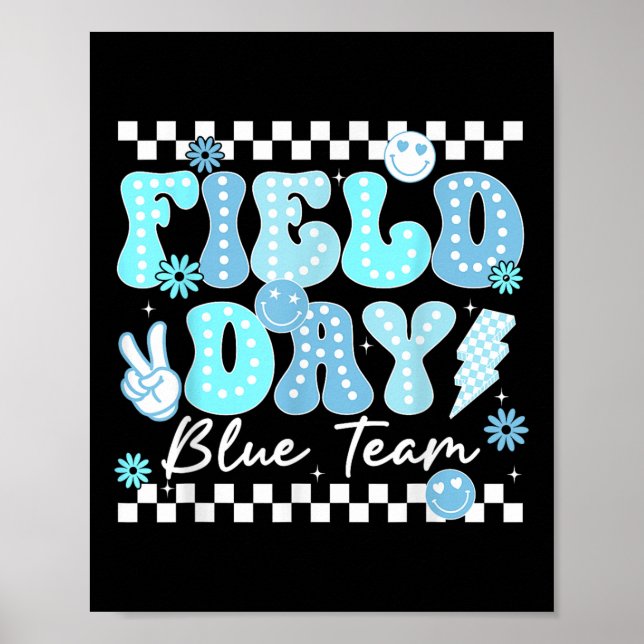 Fält Day Blue Team Färg Fält Resa Team Game Com Poster (Framsidan)