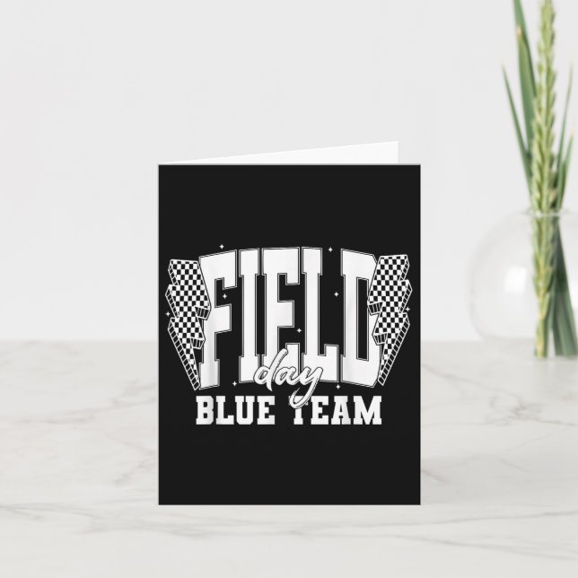 Fält Day Blue Team Färg Krig Camp Team Game Compe Kort (Framsida)