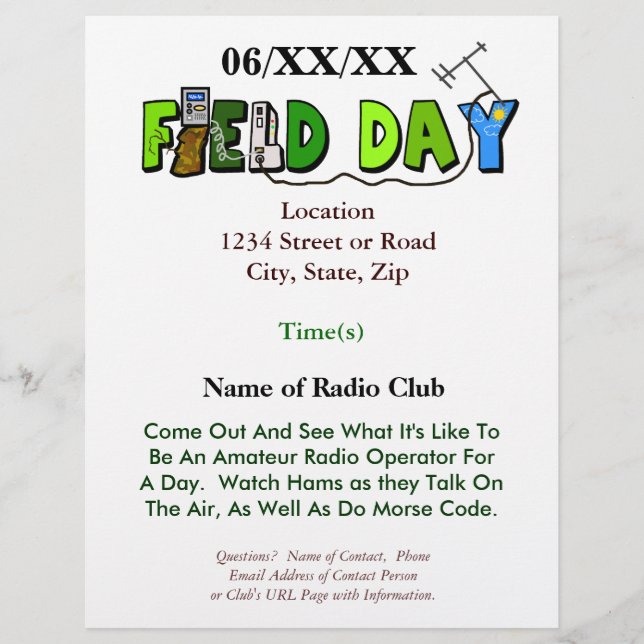 Fält Day Ham Radio Promocing Flyer (Framsidan)