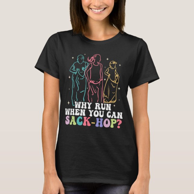 Fält Day School Game Kids Potato Sack Tävling Fält T Shirt (Framsida)