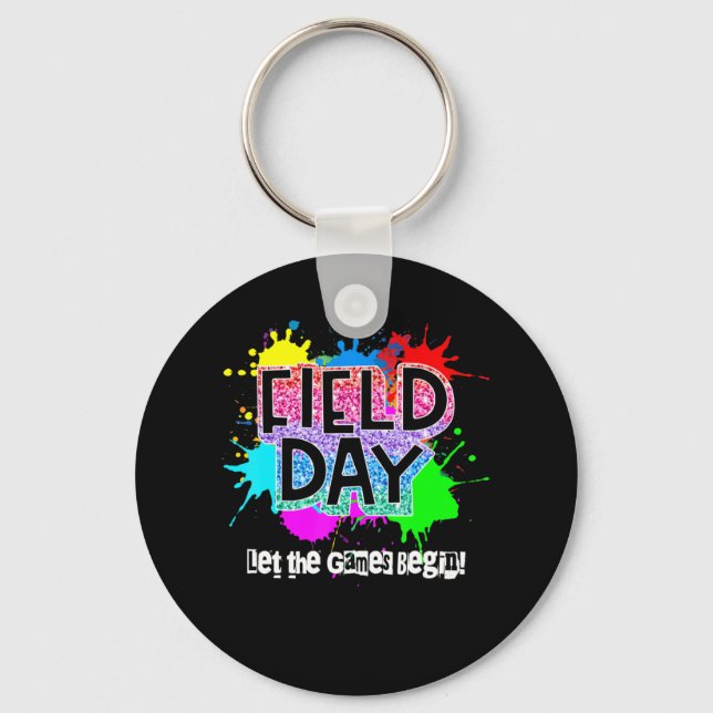 Fält Day School Rainbow Färg Stänk lät spelet spel Nyckelring (Framsida)