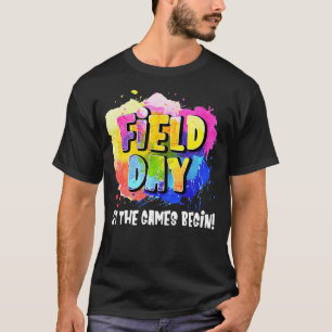 Fält Day School Rainbow Färg Stänk lät spelet spel T Shirt