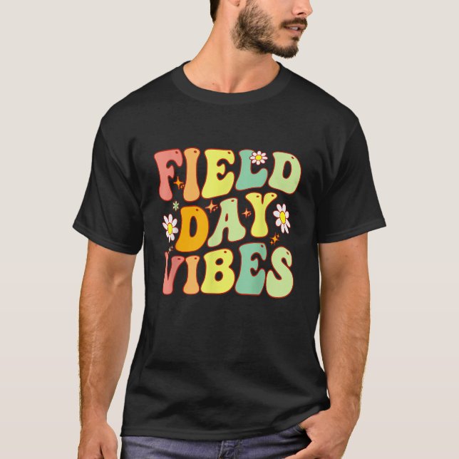 Fält Day Vibes Sommarlärare Kids förra dagen T Shirt (Framsida)